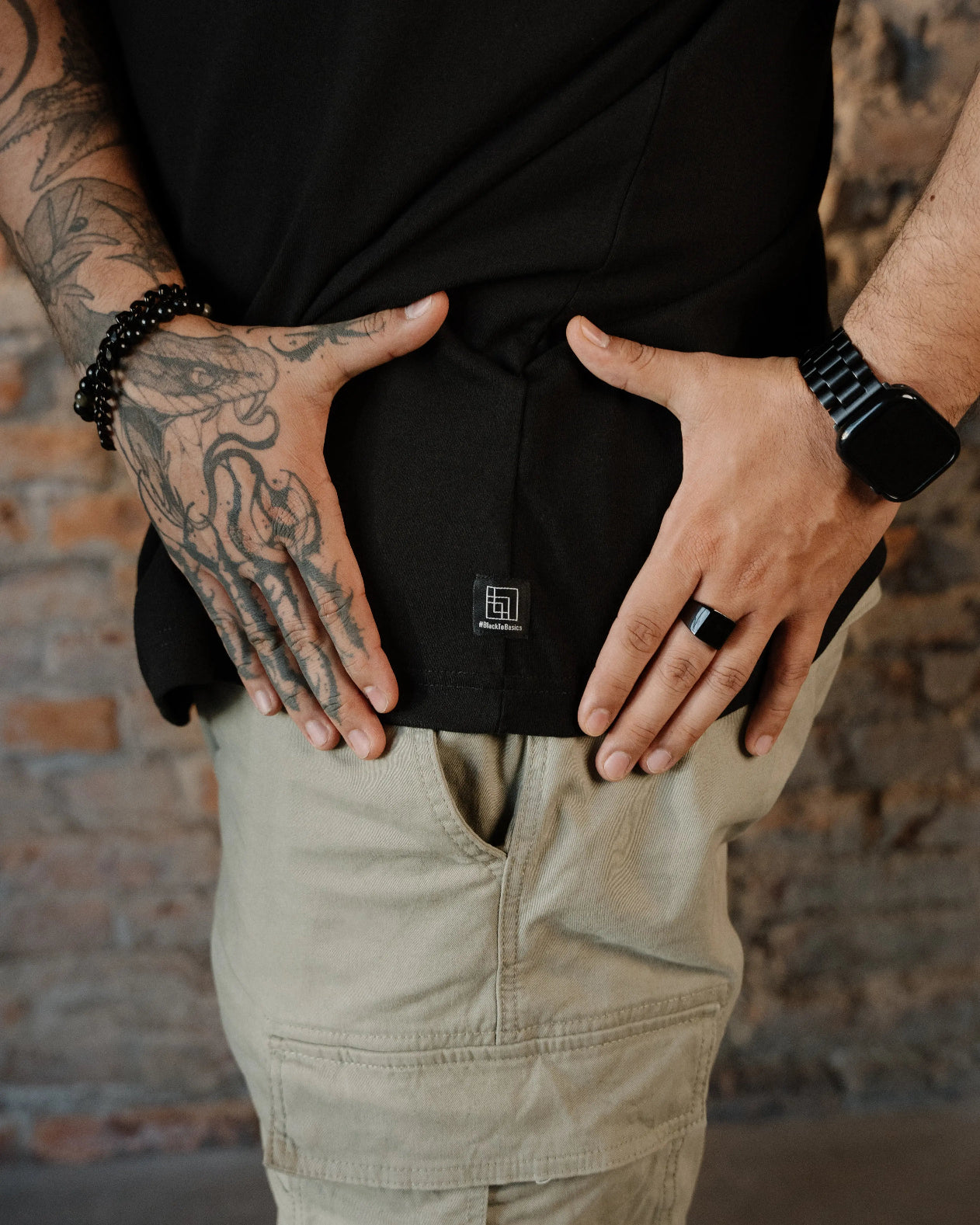 Oversized Heavy Weight - Playera Negra PREMIUM