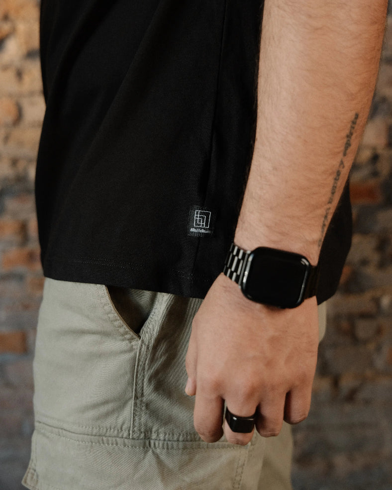 Cuello Redondo Classic Fit - Pack 7x Playeras Negras PREMIUM