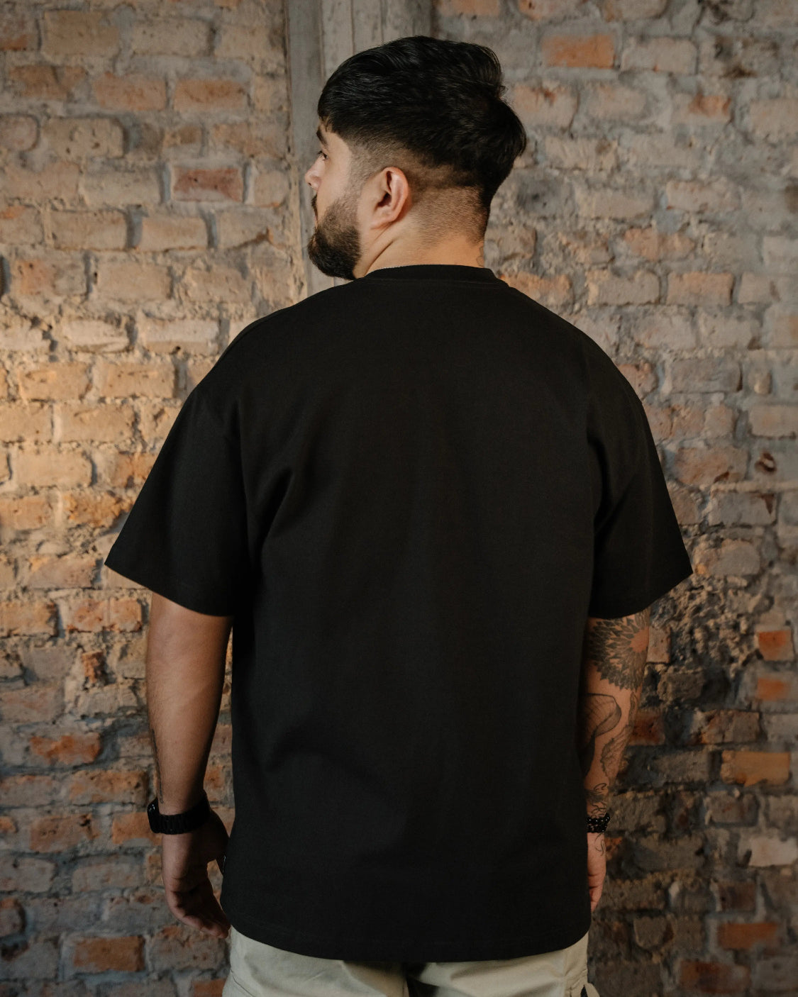 Oversized Heavy Weight - Playera Negra PREMIUM