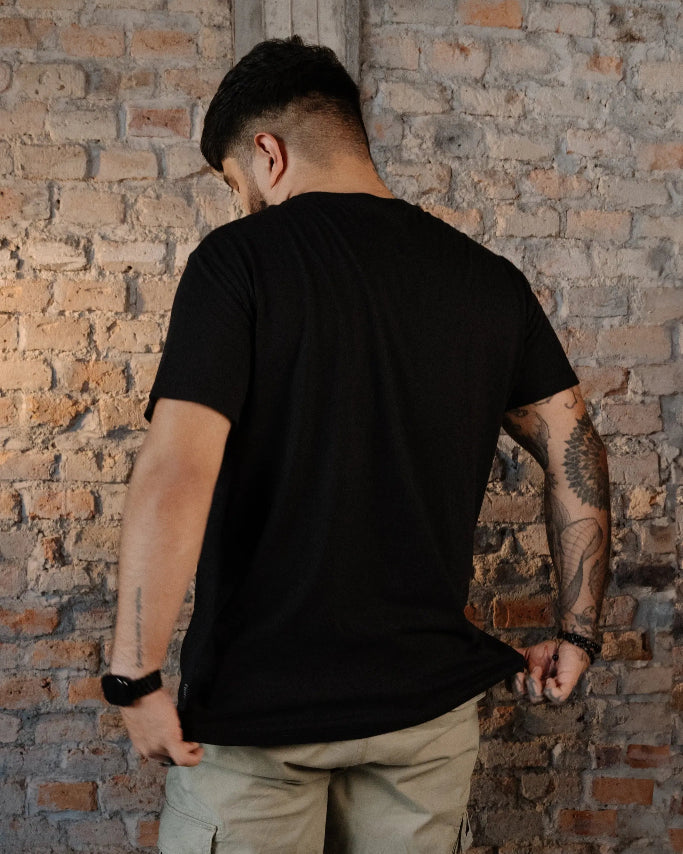 Cuello Redondo Classic Fit - Pack 7x Playeras Negras PREMIUM
