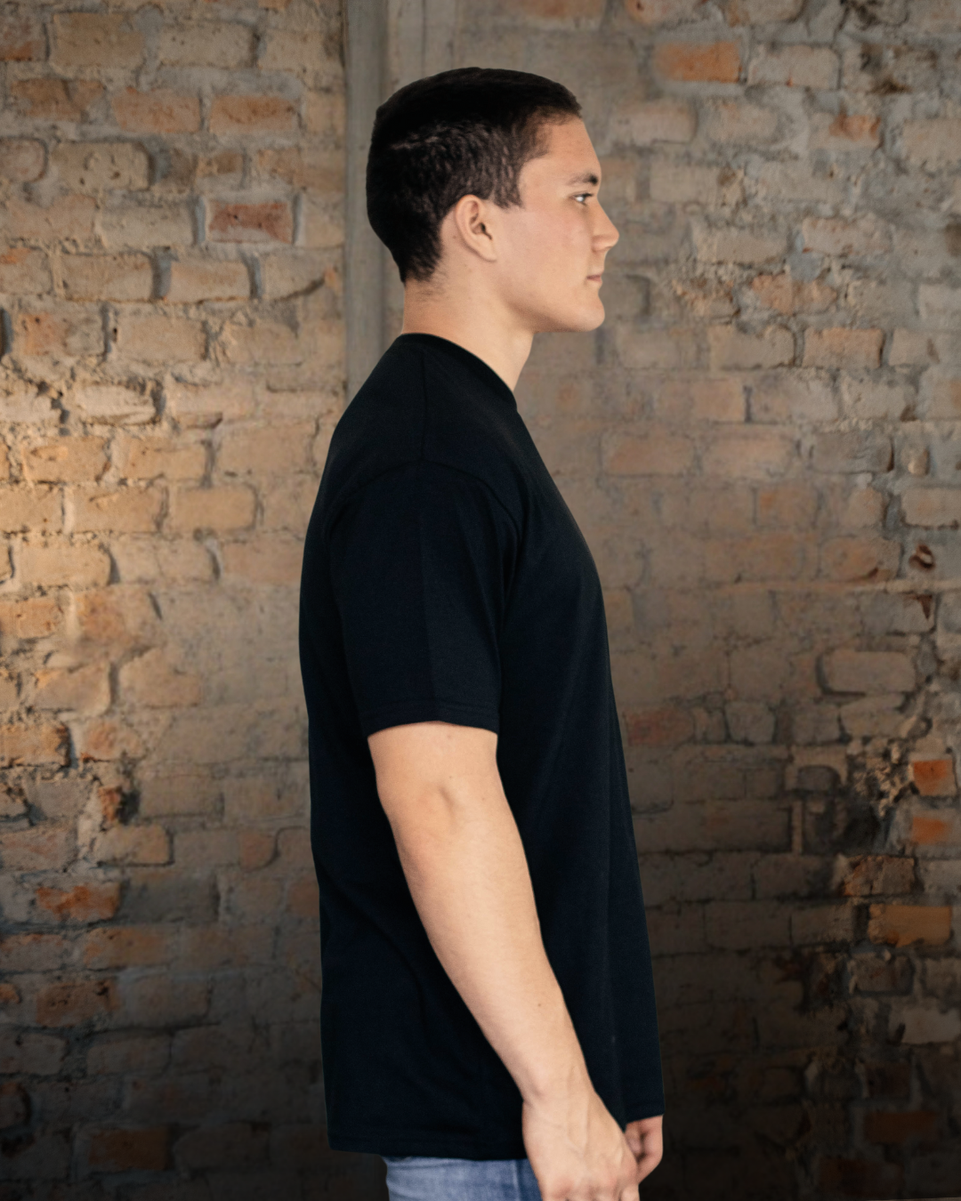 Playera Negra Oversized Tela Sostenible