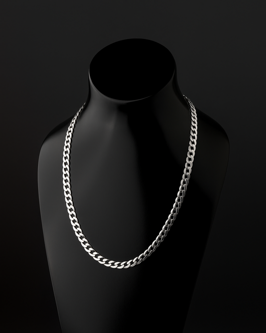 Cadena Cubana de Plata Pura .925