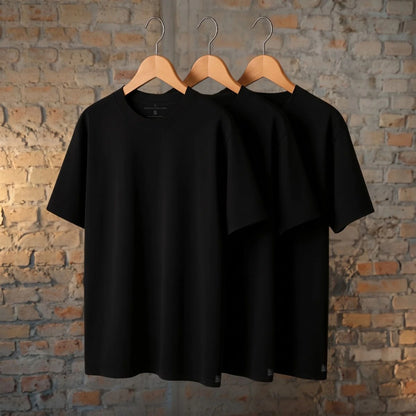 Oversized Heavy Weight - Pack 3x Playeras Negras Premium