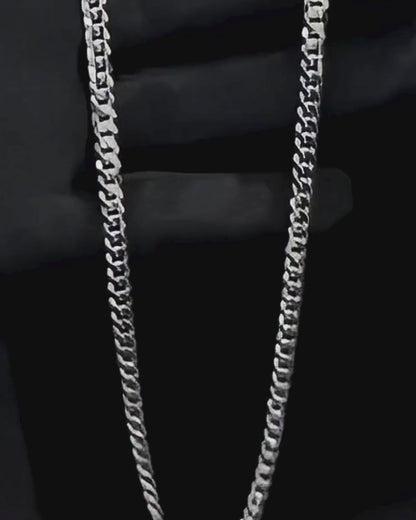 Cadena Cubana de Plata Pura .925